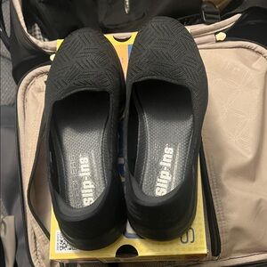 Skechers Textured Black Slip-Ons